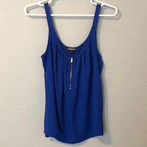 Express Royal Blue Zip Front Tank Blouse